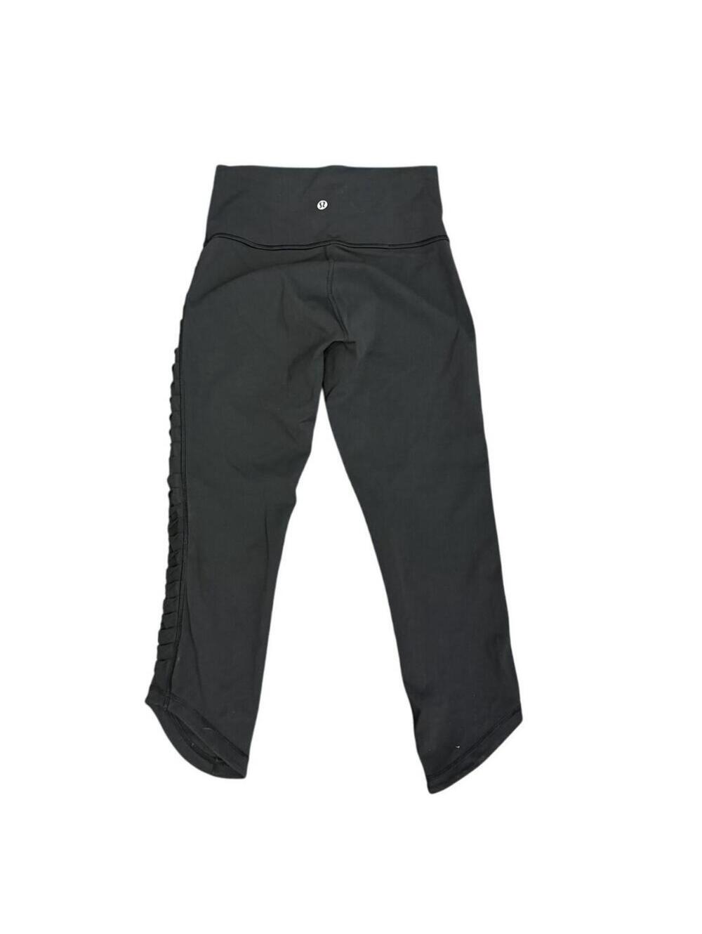 Lululemon Women's Black Solid Low Rise Stretch Skinny Cropped Leggings Size 4